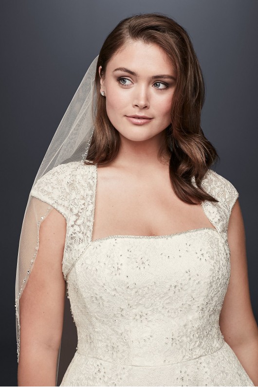 Tea-Length Plus Size Wedding Dress with Shrug  Collection 9T9948