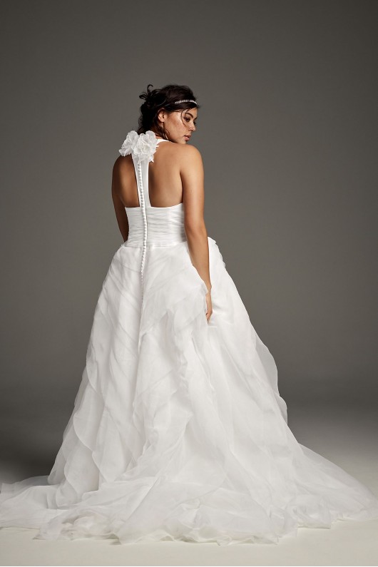 Tiered Organza T-Back Plus Size Wedding Dress 8VW351441