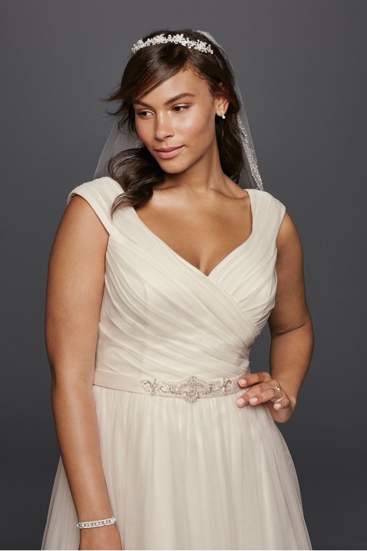 Tulle A-line Plus Size Wedding Dress with Sash  Collection 9WG3787