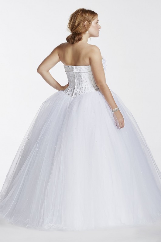 Tulle Plus Size Wedding Dress with Beaded Satin  Collection 9T8017