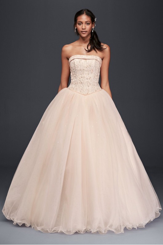 Tulle Wedding Dress with Beaded Satin Bodice  Collection T8017