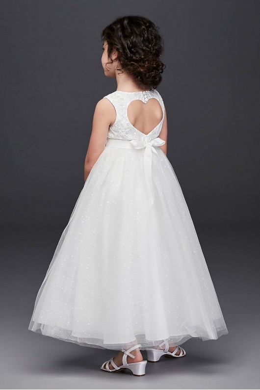 Tulle and Lace Flower Girl Dress with Heart Cutout  RK1384