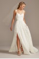 V-Neck Lace Open Back Petite Wedding Dress Melissa Sweet 7MS161213