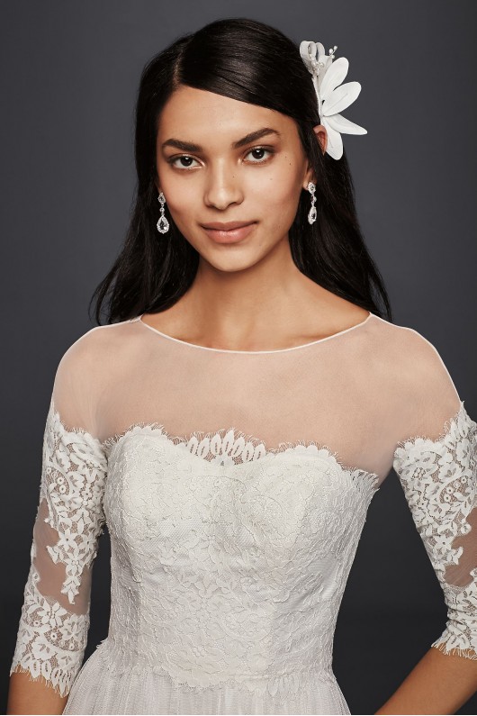 Wedding Dress with Lace Sleeves Galina WG3817