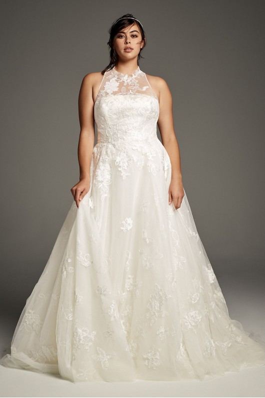 Floral Plus Size Wedding Dress 8VW351426