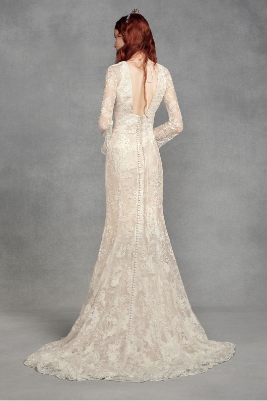 Lace Bell Sleeve Wedding Dress 4XLVW351428