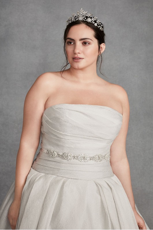 Plus Size Draped Wedding Dress  4XL8VW351178