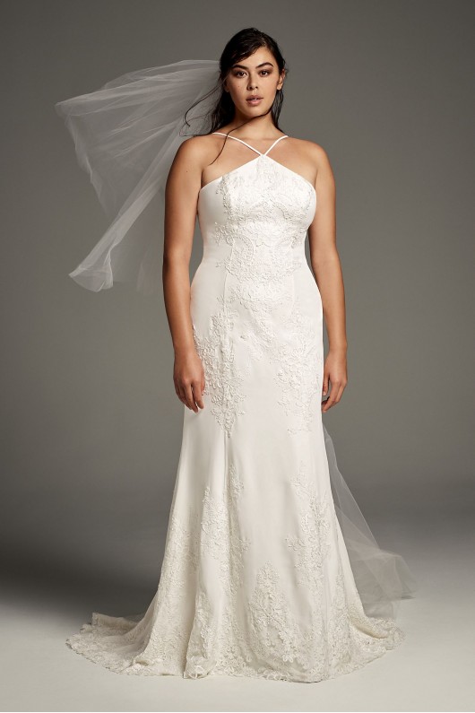 Plus Size Sheath Wedding Dress 8VW351346